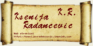 Ksenija Radančević vizit kartica